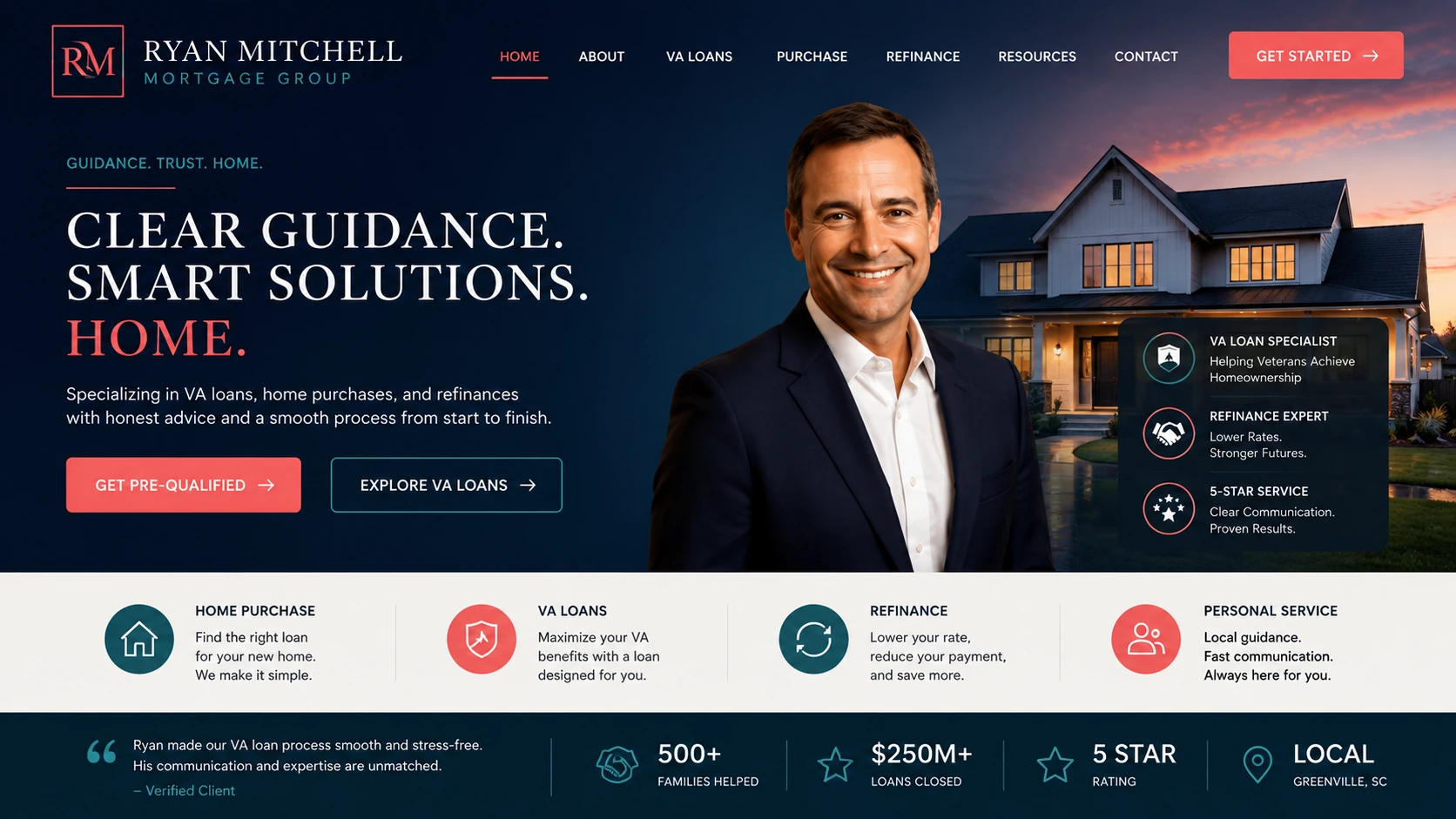 Fictional Ryan Mitchell website transformation demo