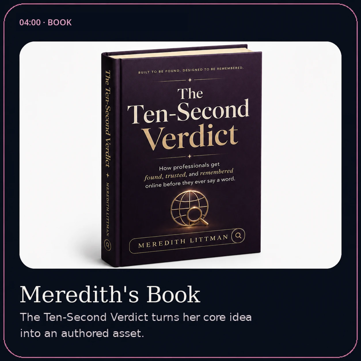 Meredith's book in progress