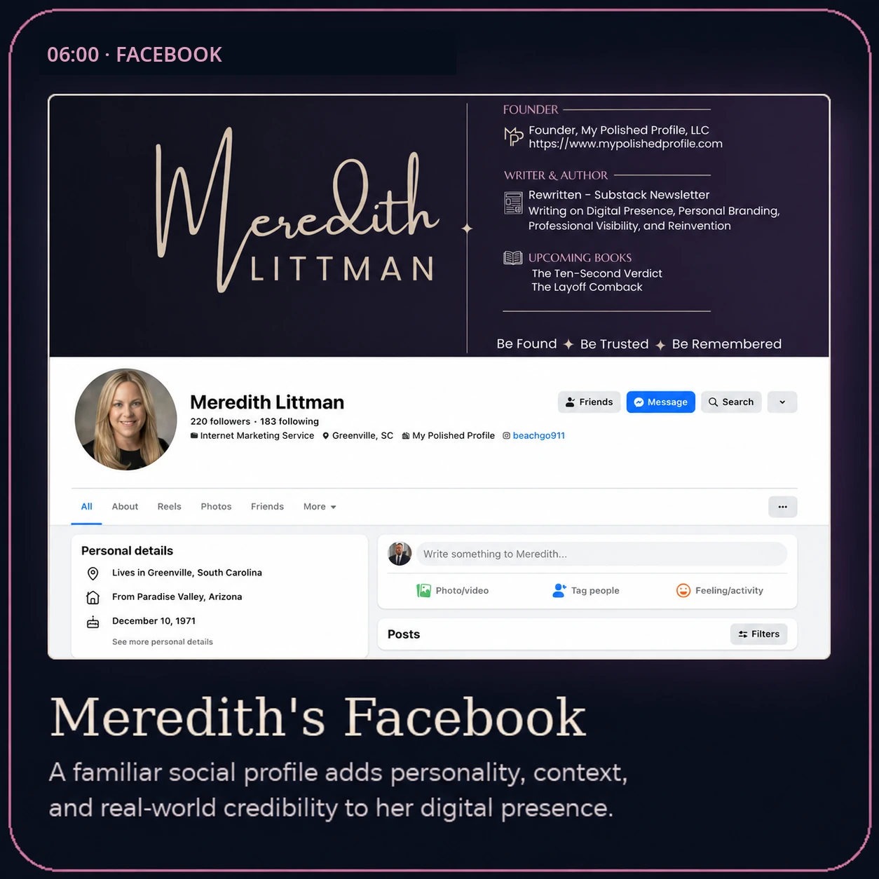 Meredith's Facebook
