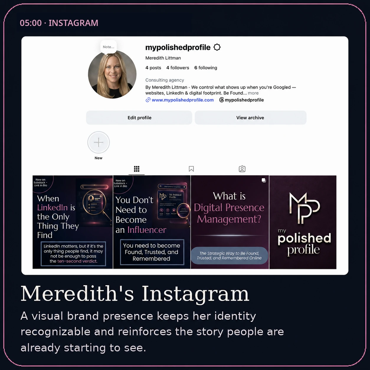 Meredith's Instagram